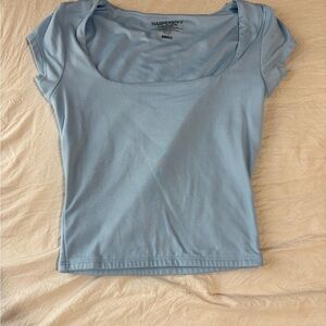 Harper Light Blue Short Sleeve Top